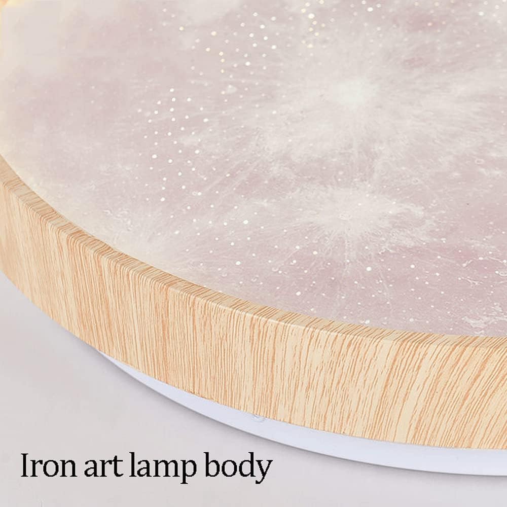 Wood-Like Decorative Ceiling Lamp,Simple Modern Flush Mount Decoration Lighting Fixtures, Three-Color Dimming Ceiling Light, Indoor Energy-Saving Close to Ceiling Light Fixtures