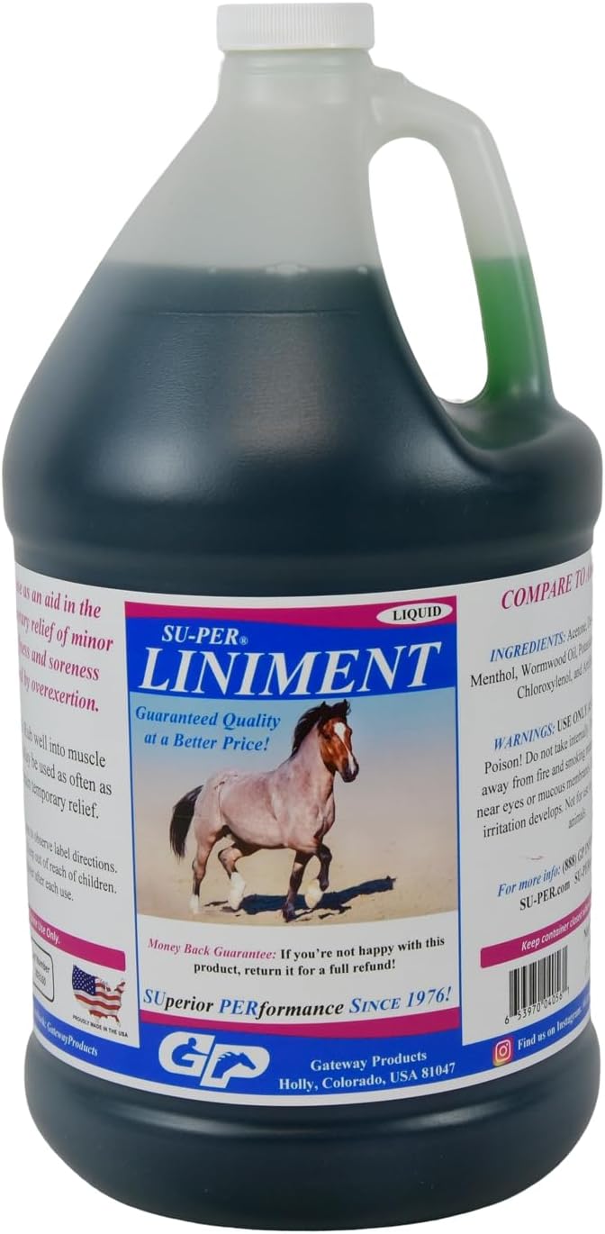 SU-PER Liniment for Horses - Supports Muscle Recovery & Comfort - Classic Equine Formula - 1 Gallon