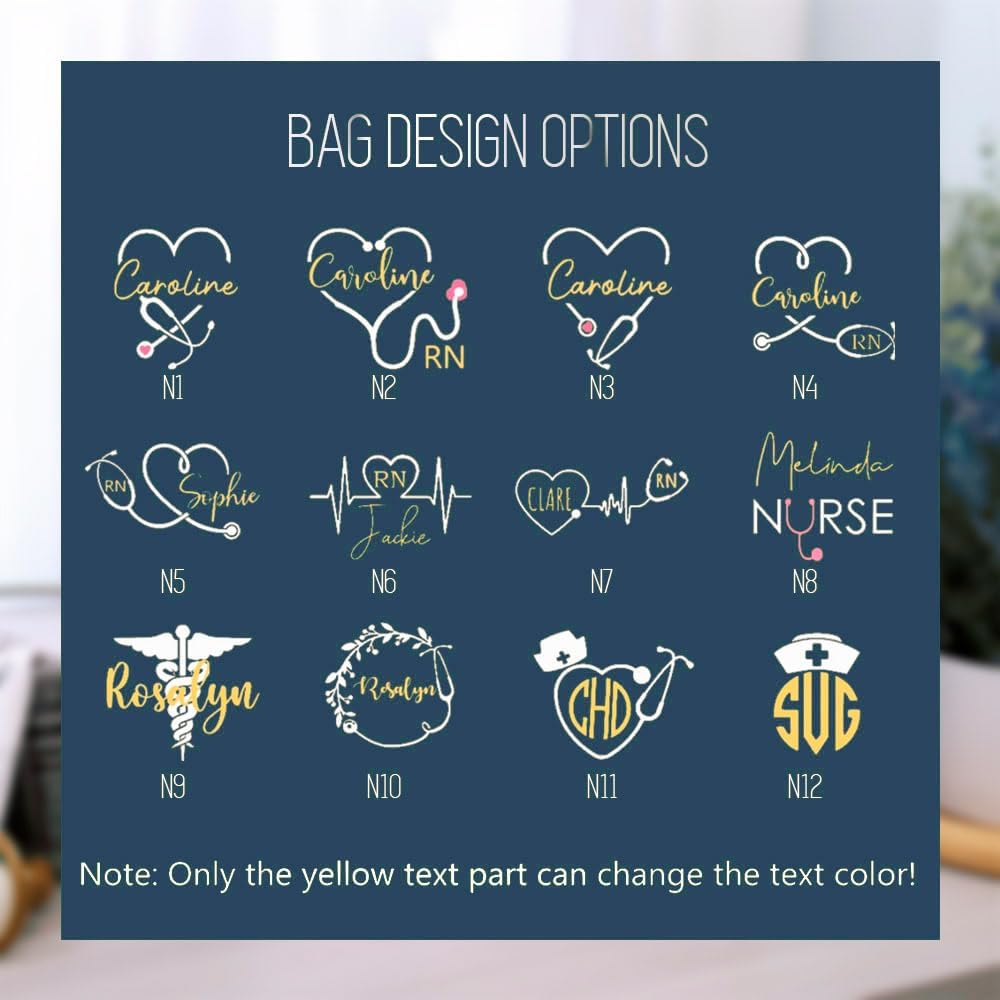 Personalized Multi-Design Nurse Tote Bags for Women - Custom Name Nurse Gifts - RN & CNA Medical Bags