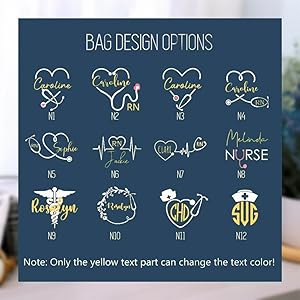 Borsa tote floreale per infermiere, regalo personalizzato con nome (NTC1019) - Italia