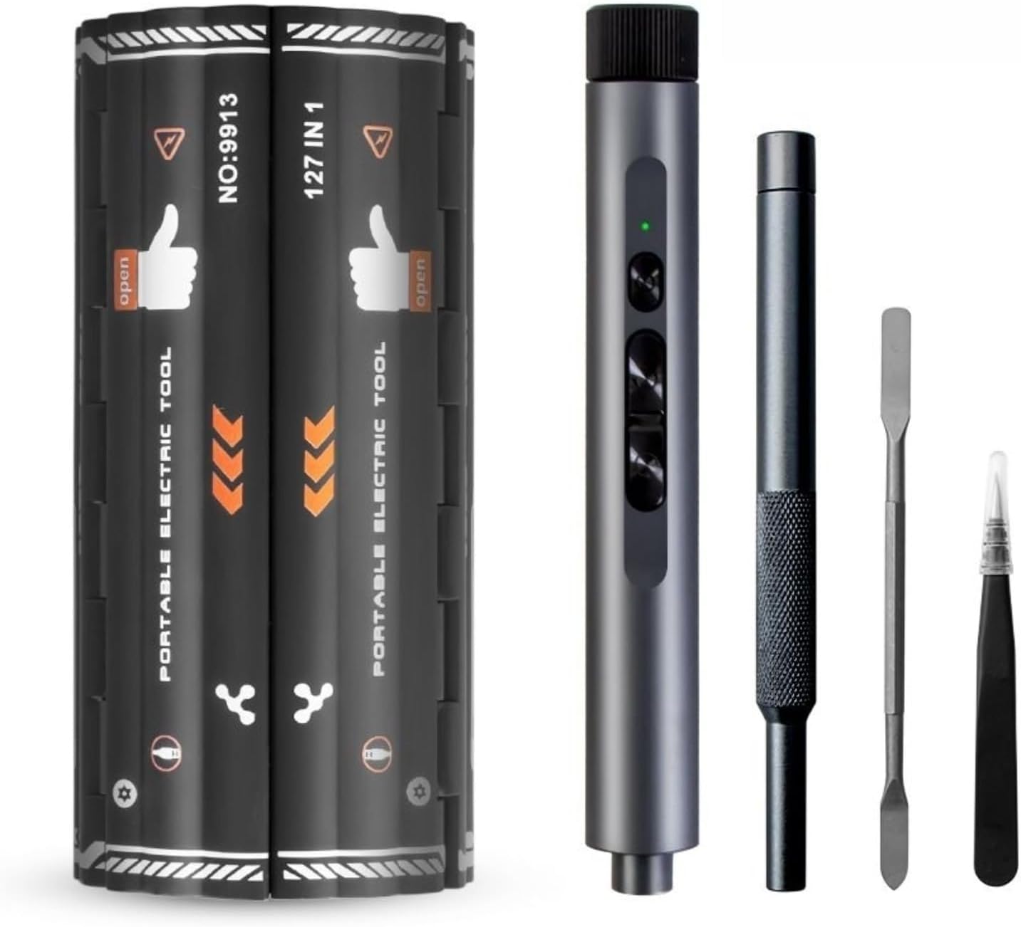 Portable 3 6V Electric Screwdriver Set with Magnetizer LED Light Multiple Bits for Electronics Repairs DIY Projects