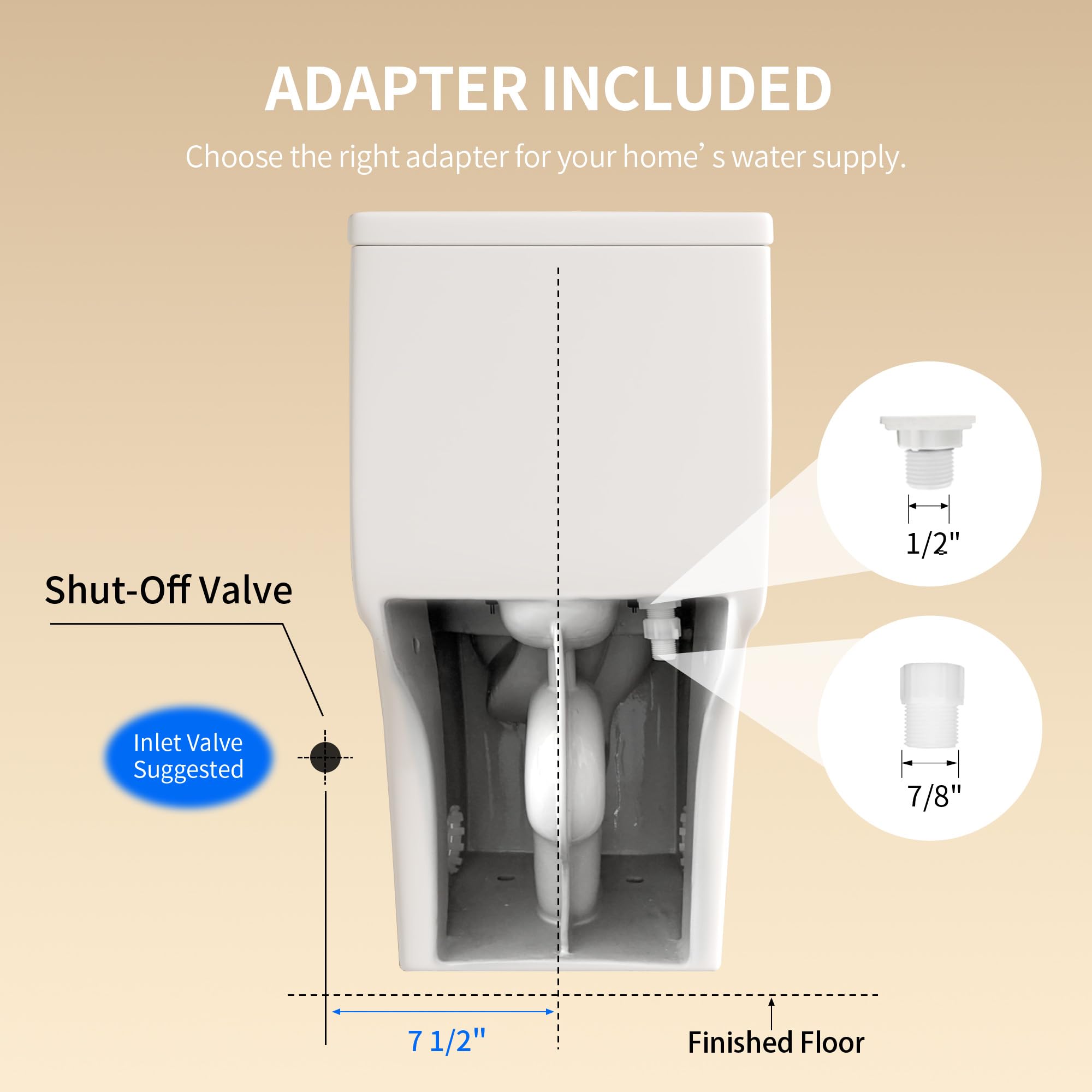 Condition photo showing New/Like New for DeerValley Elongated One Piece Toilet, Dual Flush 1.1/1.6 GPF Toilets with Standard Height Powerful and Quiet 12" Rough-In Toilet for Bathroom DV-1F026-B
