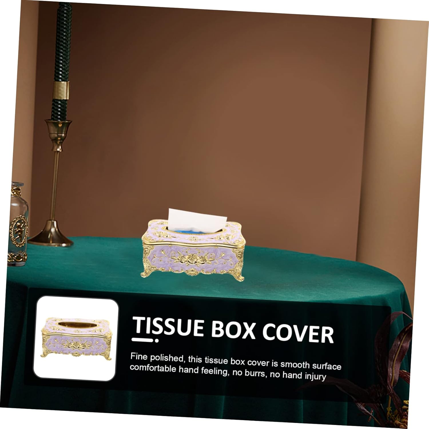 OUNONA Car Tissue Box Cover Elegant European Style Plastic Holder for Home and Vehicle Use Multifunctional Napkin Dispenser for Living Room Bedroom and Office