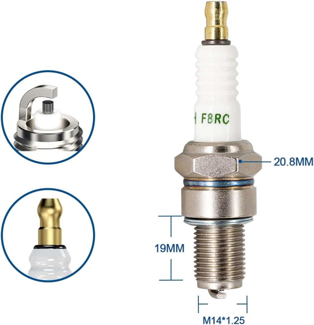 1 Spark F8RC for 5422/BR8ES W24 W24-U OE108 7381.55 9807958816 9807958857