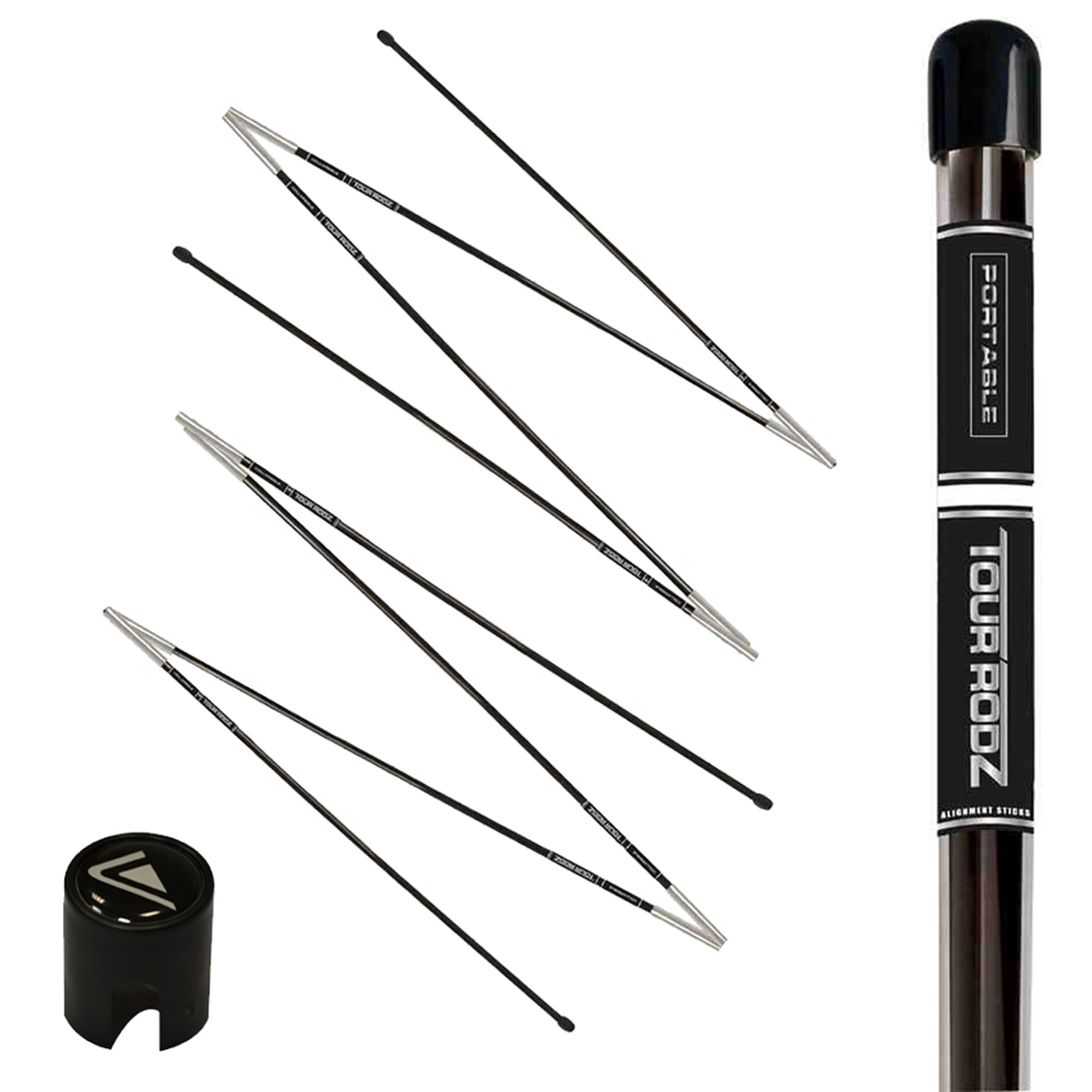 Longridge Golf Practice Aid Portable Tour Rodz Alignment Sticks Black