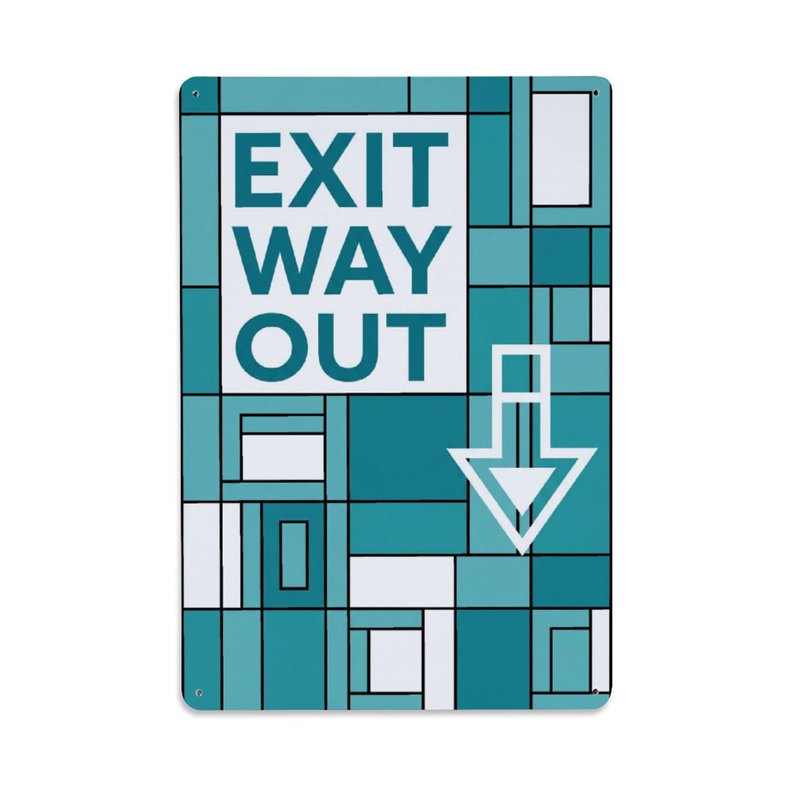 Exit This Way Out Retail Store Vintage Metal Tin Sign Plaque Wall Decor for Cafe, Club, Garden Metal Poster 8x12Inch