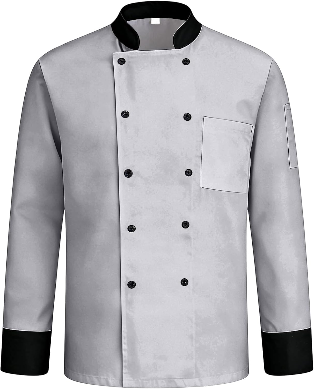 Chef Shirts for Men Long Sleeve Chef Jacket Restaurant Kitchen Work Uniform Shirt with Pockets Cooking Shirts Outfits