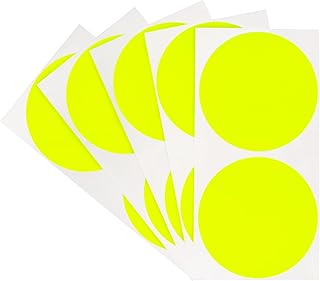 ChromaLabel 3 Inch Round Label Permanent Color Code Dot Stickers, High Visibility for Warehouse Inventory, 100 Labels per Pack, Fluorescent Yellow