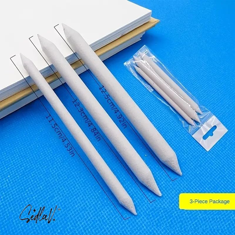 SEDLAV Blending and Smudging Sketch Art Set - White Drawing Charcoal, Tortillon Sticks, and Blending Stumps for Precision Shading and Artistic Transitions