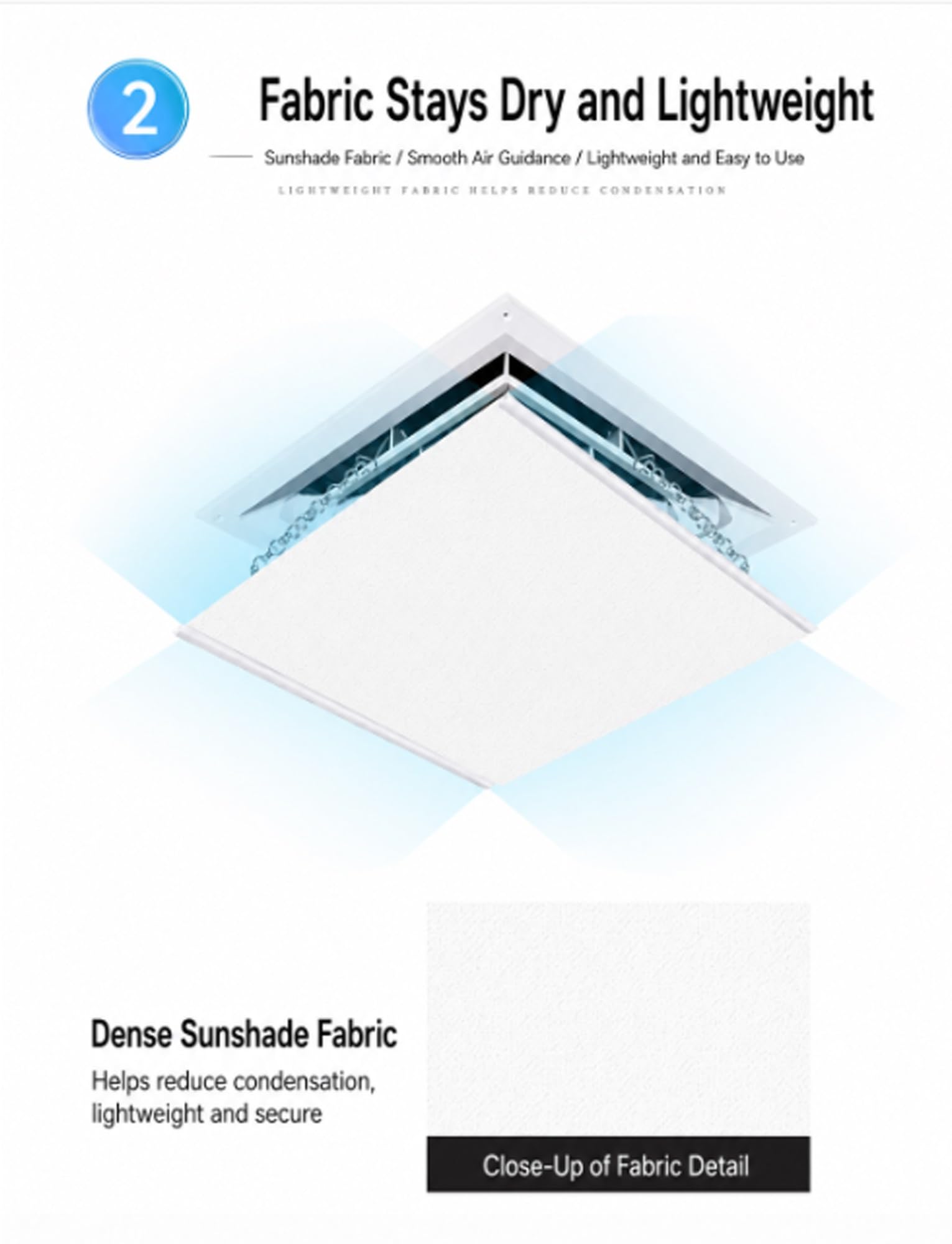Deflettore del flusso d'aria per climatizzatore, Deflettore aria AC quadrato in ABS, presa d'aria a soffitto appesa a catena 11,8-23,6 pollici | 23.6x23.6in