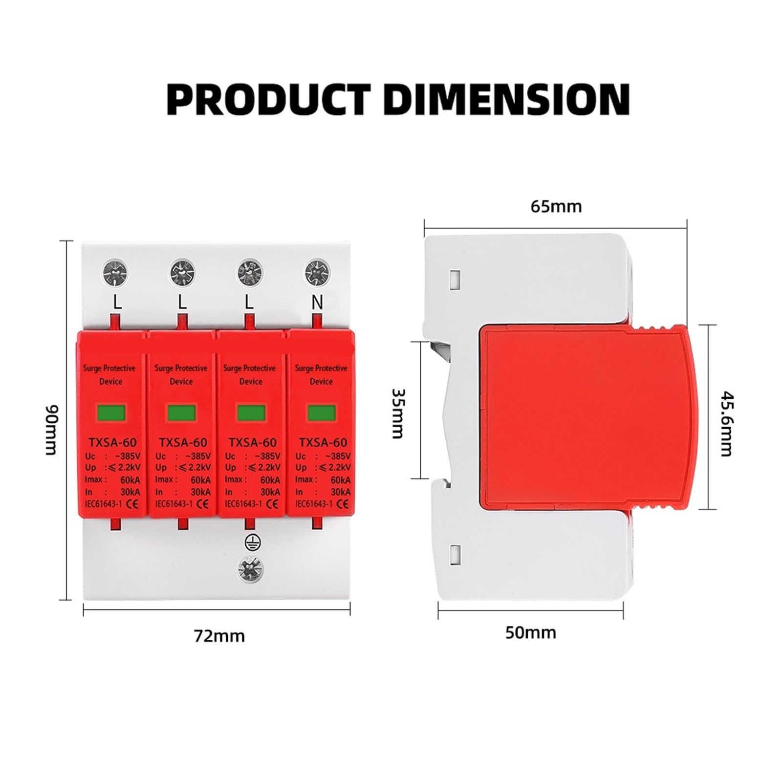 Protector contra sobretensiones y pararrayos Protector contra sobretensiones SPD 2P 4P Dispositivo de protección contra rayos doméstico de distribución de CA de bajo voltaje LBO 20KA 40KA 60KA(10-20kA