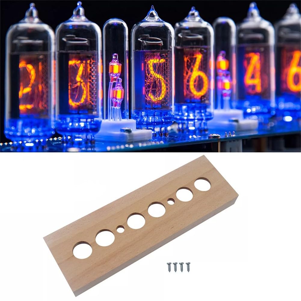 IN14 Nixie Uhr DIY Bausatz - 6-stellige Nixie Röhrenuhr mit 7-Farben RGB Hintergrundbeleuchtung, 12/24h Modus, Schlafmodus, für Retro Dekoration
