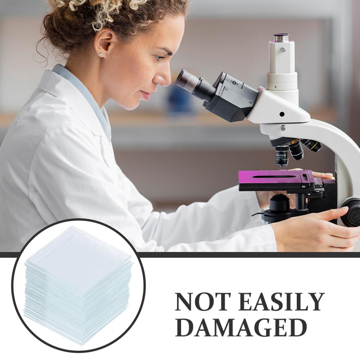 CHILDWEET 1000 Pcs Glass Slide Square Glasses Microscope Slides Covers Microscope Slides Glass Microscope Slides Clear Glass Slips Covers Glass Coverslips Microscope Slide Kits Clear Glasses