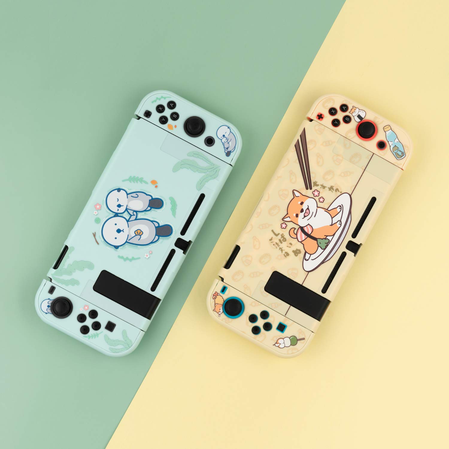 GeekShare Coque de Protection Fine Compatible avec Nintendo Switch et Joy Con - Absorption des Chocs et Anti-Rayures (Loutre de mer)