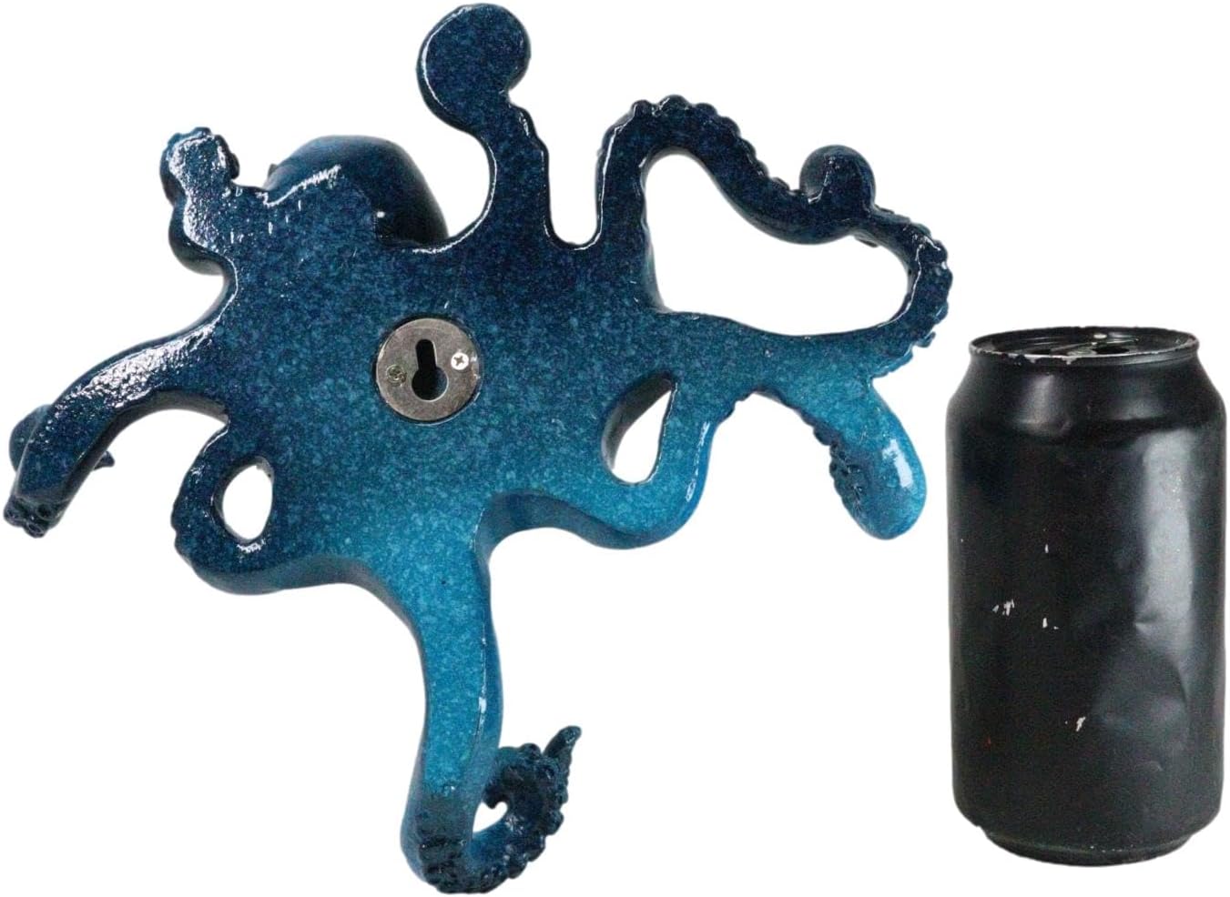 Ebros Gift Nautical Ocean Marine Blue Giant Octopus Kraken Multi Points Tentacles Keys Coats Wall Hook Decorative Organizer Sculpture 9" Wide Gallery Style Accent