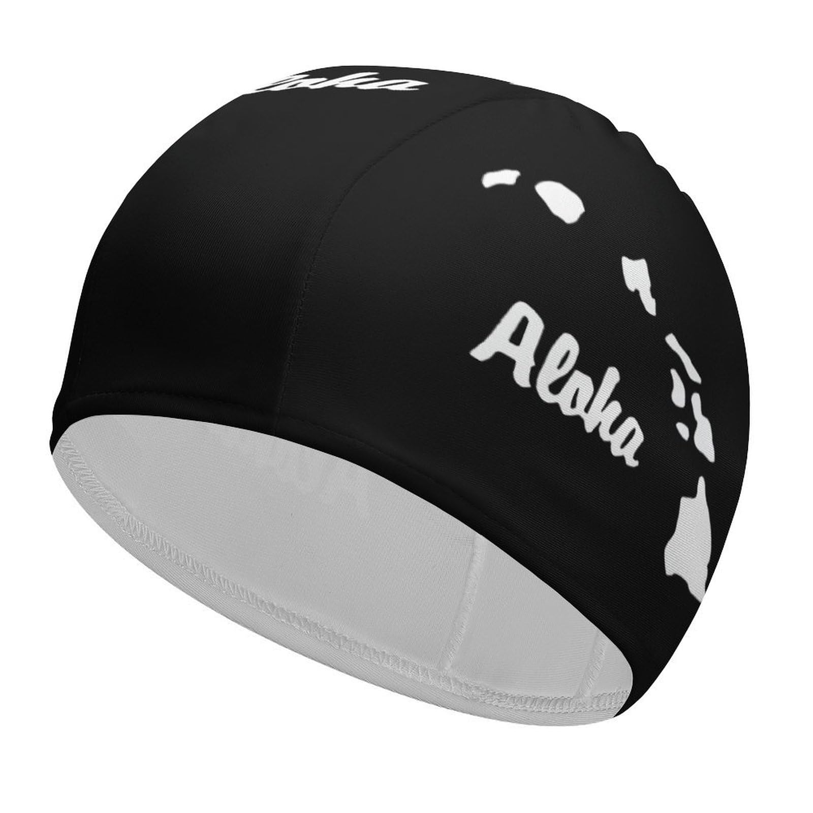 Aloha Hawaiian Map Swim Cap for Men Women Adult Swimming Caps for Short Long Hair Waterproof Bathing Caps