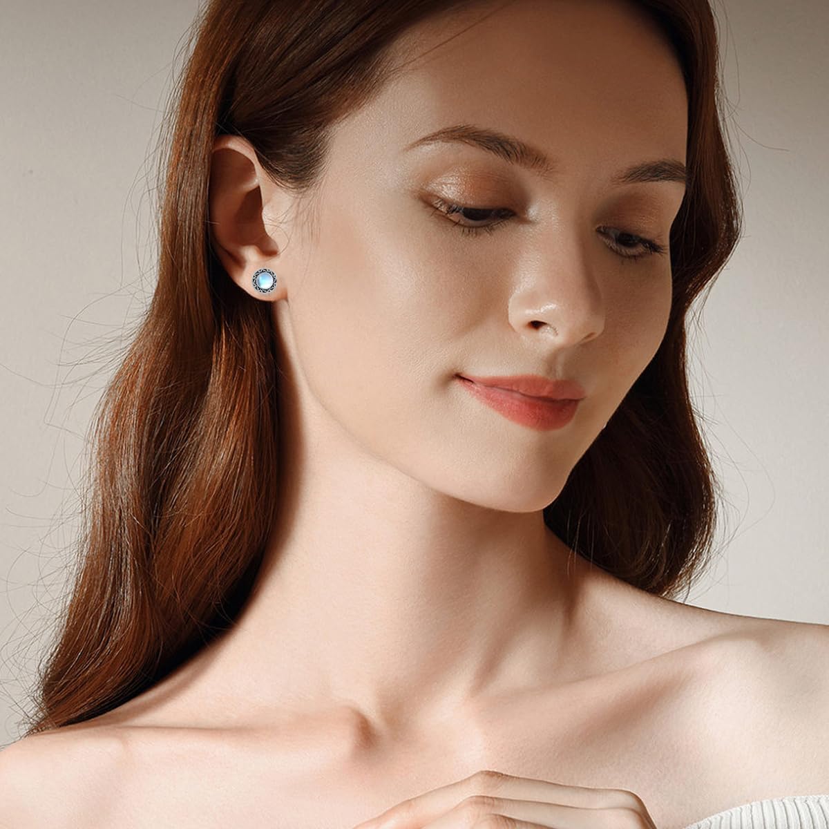 YFN Pendientes de piedra lunar para mujer, plata de ley 925 hipoalergenicos, pendientes de piedra lunar, regalo de Año Nuevo para niñas, Piedra de luna
