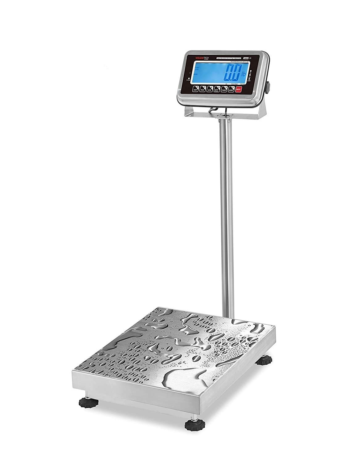 TBWS-500 Washdown Stainless Steel Bench Scale, Lb/Kg/Oz Switchable, 500lb Capacity, 0.1lb Readability, NTEP Legal for Trade