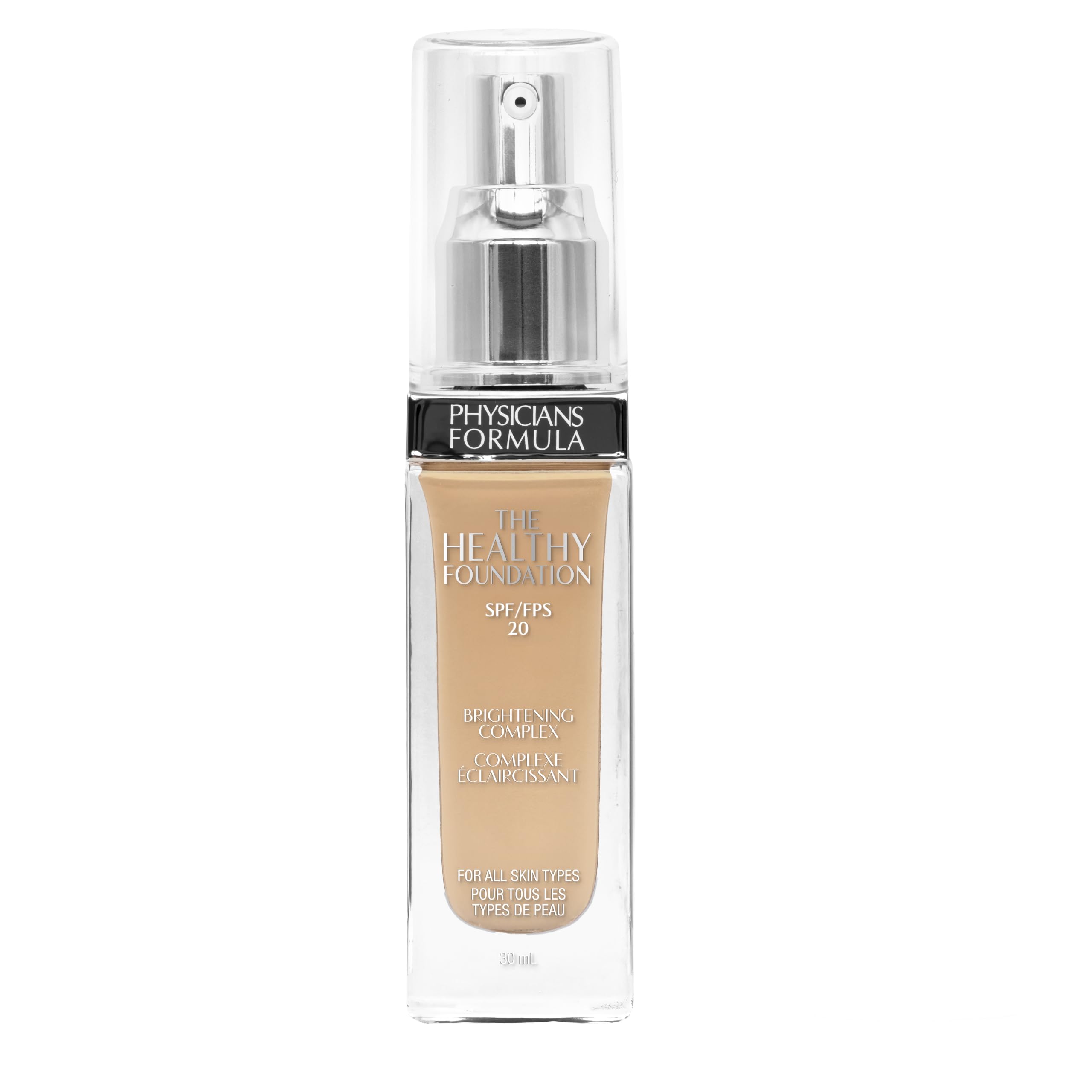 Physicians Formula The Healthy Foundation SPF 20, Długotrwała lekka podkład w płynie o satynowym wykończeniu, wzbogacona kwasem hialuronowym i witaminami, zapewniająca doskonałe pokrycie, odcień LN3