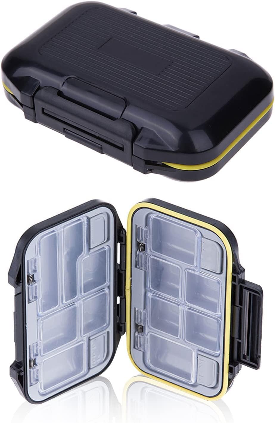 THE WHITE SHOP leasycan Fishing Tackle Box Waterproof ABS Fishing Box Hook 12 Compartments Storage Case Outdoor Fishing Swivels Lure Bait Tackle Tool