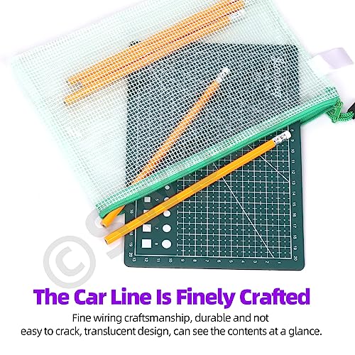 Image of Swpeet 7Pcs 3 Sizes A3 A5 19 x 25 Inch Storage Bag Art Portfolio Bags with Zipper and Handle Assortment Kit, Mesh Folder Organizers Art Portfolio Bags Posters Storage BagTransparent Bag
