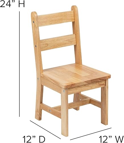Miniatura 5 de Flash Furniture Kyndl - Juego de mesa y silla de madera maciza para niños, sala de juegos, dormitorio, cocina, juego de 3 piezas, color natural