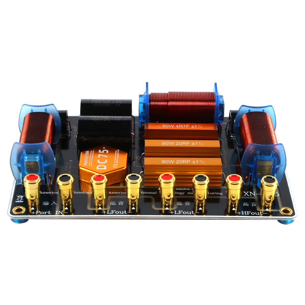 Crossover de Altavoz de Alta Potencia de 1300 W, Divisor de Dos Frecuencias, uno Alto y Dos Bajos para Altavoces Dobles de 12 o 15 Pulgadas