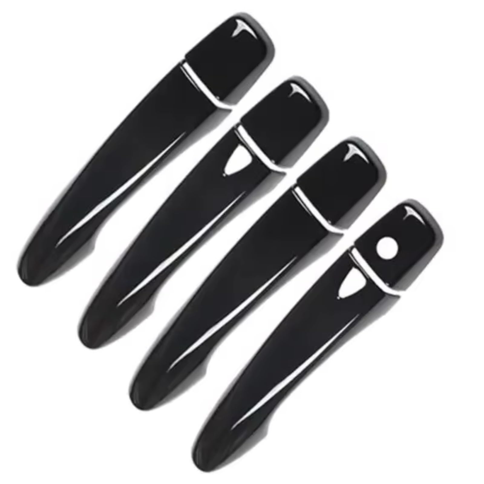 JJRFVBGT Door Handle Trim Compatible with Nissan for Rogue T32 2014 2015 2016 2017 2018 2019 2020 ABS Gloss Black Style Exterior Door Handle Housing(Black)
