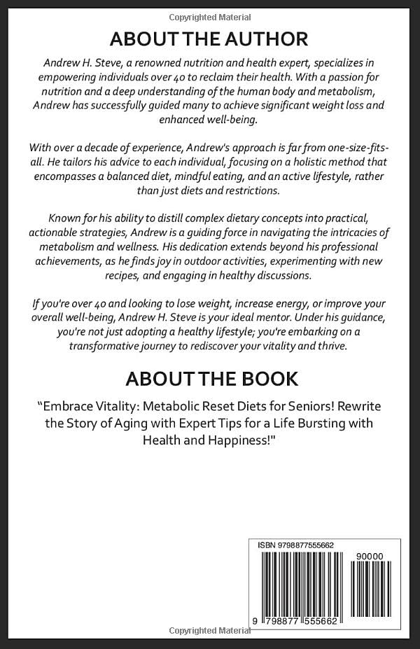 METABOLIC RESET DIET FOR SENIORS: A Complete Guide for Senior Weight Loss, Energy, Hormonal Balance, Sexual Health and Longevity. (Revitalize Your Health) - Image 2