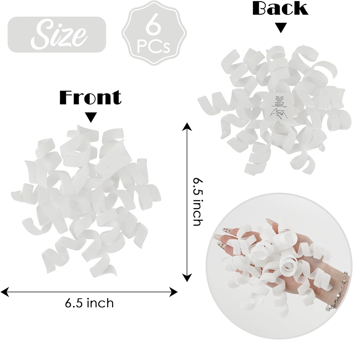 AIMUDI White Velvet Curly Bows for Gift Wrapping 6.5'' Christmas Gift Bows Self Adhesive Velvet Bows for Presents Christmas Gifts, Treat Bags, Wine Bottles Party Holiday Wedding Decorations - 6 Counts - Image 3