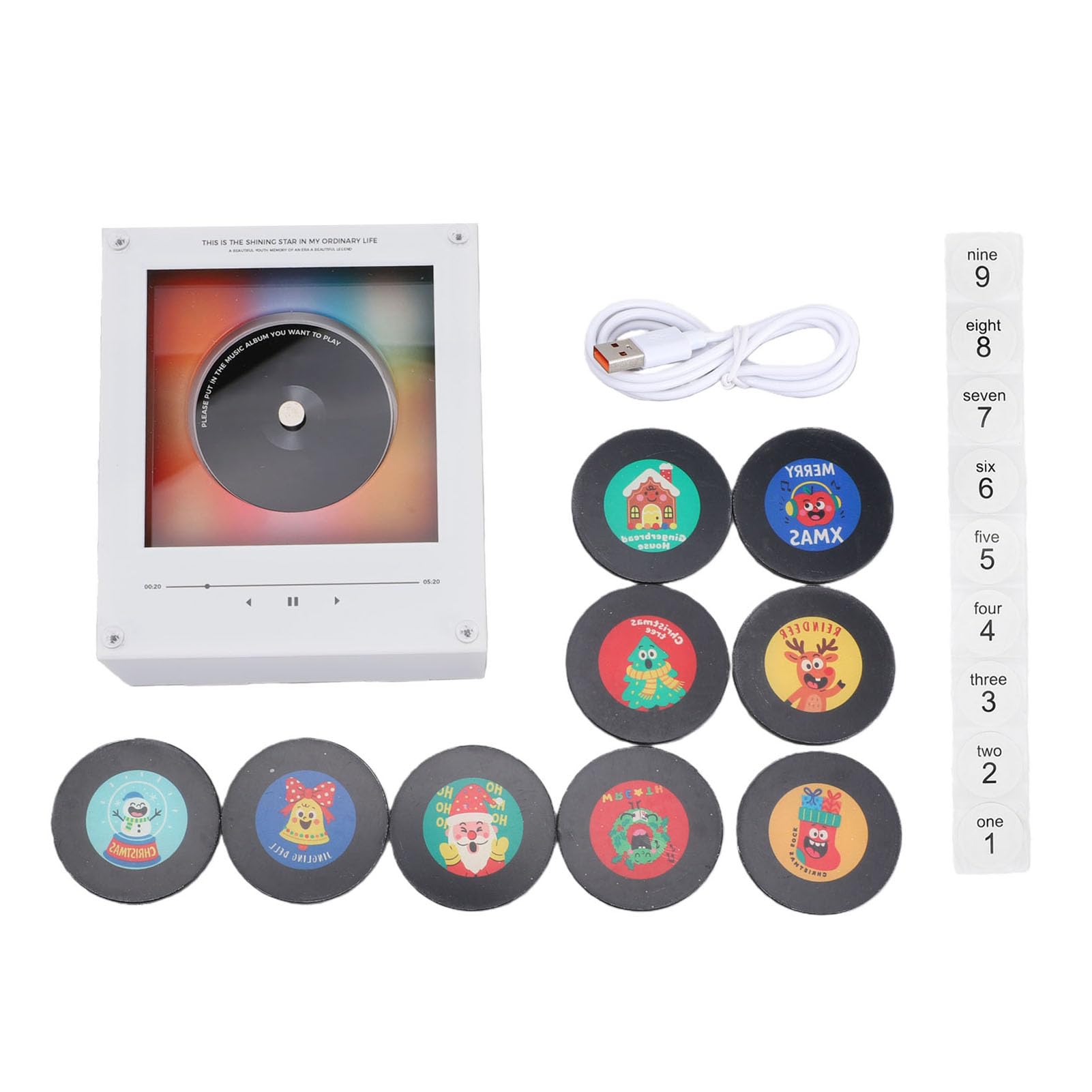 Fdit Lettore Musicale NFC, Magnete da Registrazione retrò con Luce Notturna