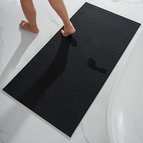 Miniatura 16 de AMOAMI Alfombras de baño ultra delgadas, alfombrillas de baño con respaldo de goma antideslizantes, alfombra de baño absorbente para piso, ducha,