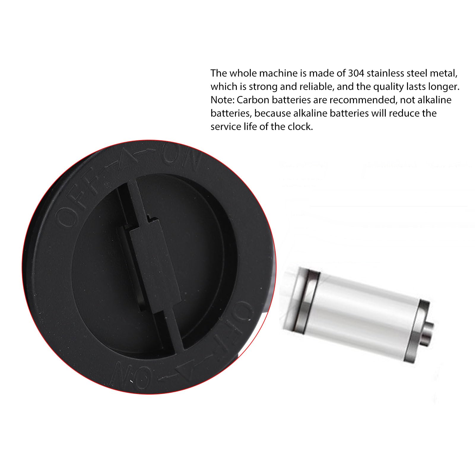 Horloge de Bureau Rabattable, Acier Inoxydable PVC,alimentée par Batterie (Noire B)