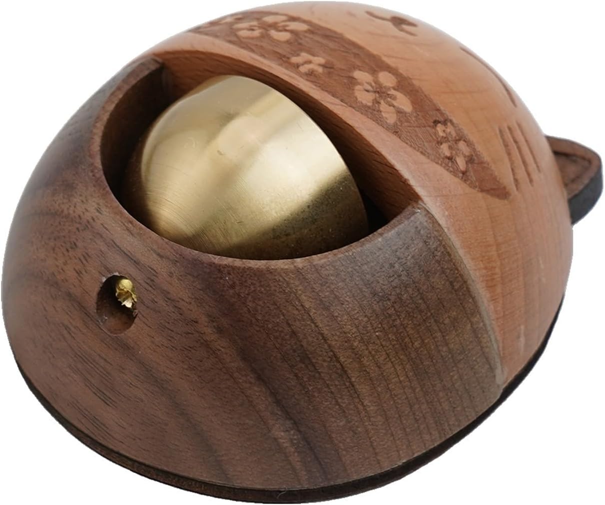 Lucky Cat Doorbell Chime with Brass and Ebony Wood for Home Entry for, Decorative Japanese Style Shopkeepers Bell for Doors, Stores, Cafes, and Porches