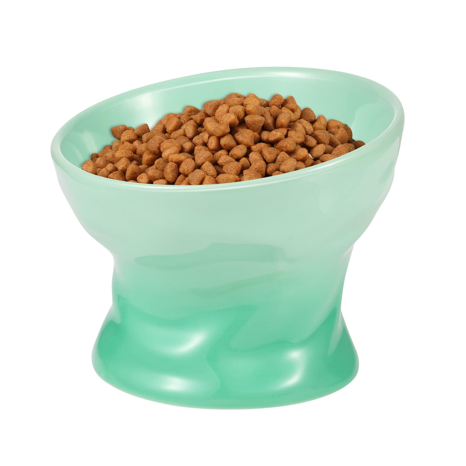 Ceramic Raised Cat Bowls, Tilted Elevated Cat Food and Water Bowl, Anti