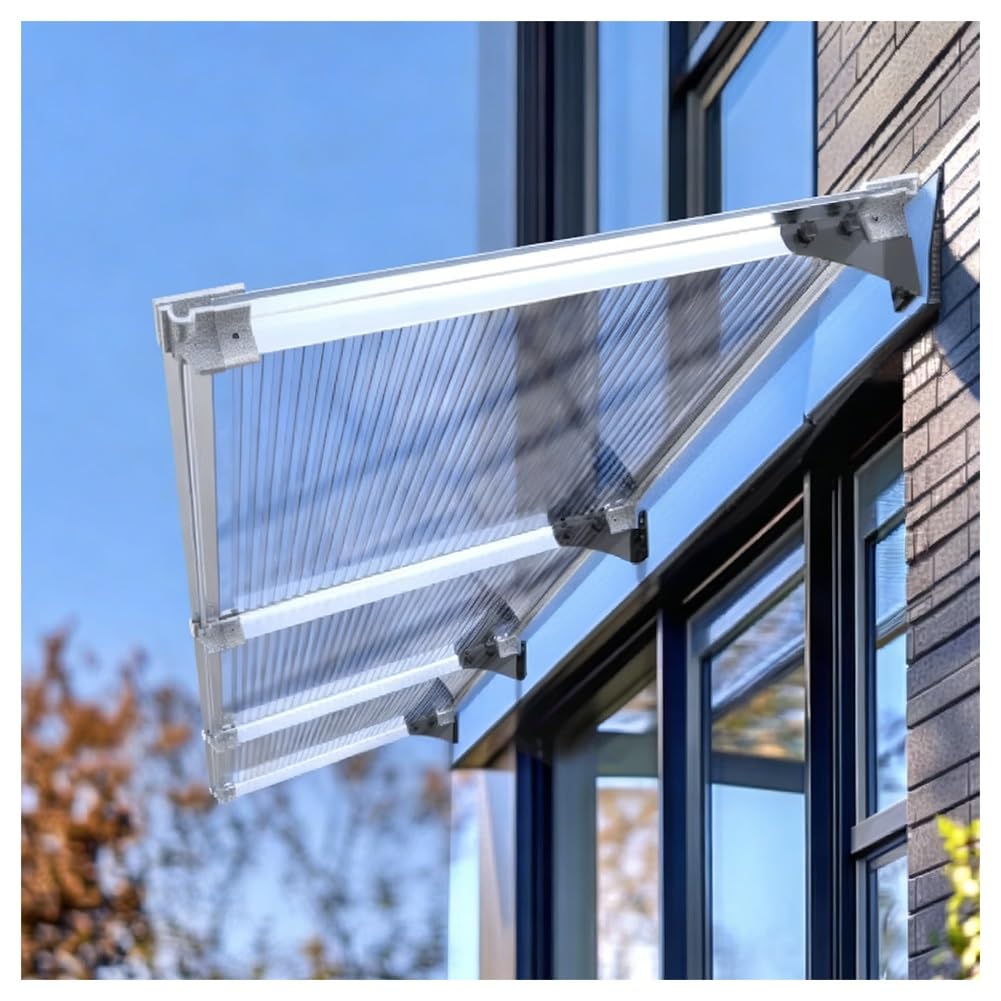 Auvent pour porte d'entrée haut de gamme en polycarbonate et aluminium