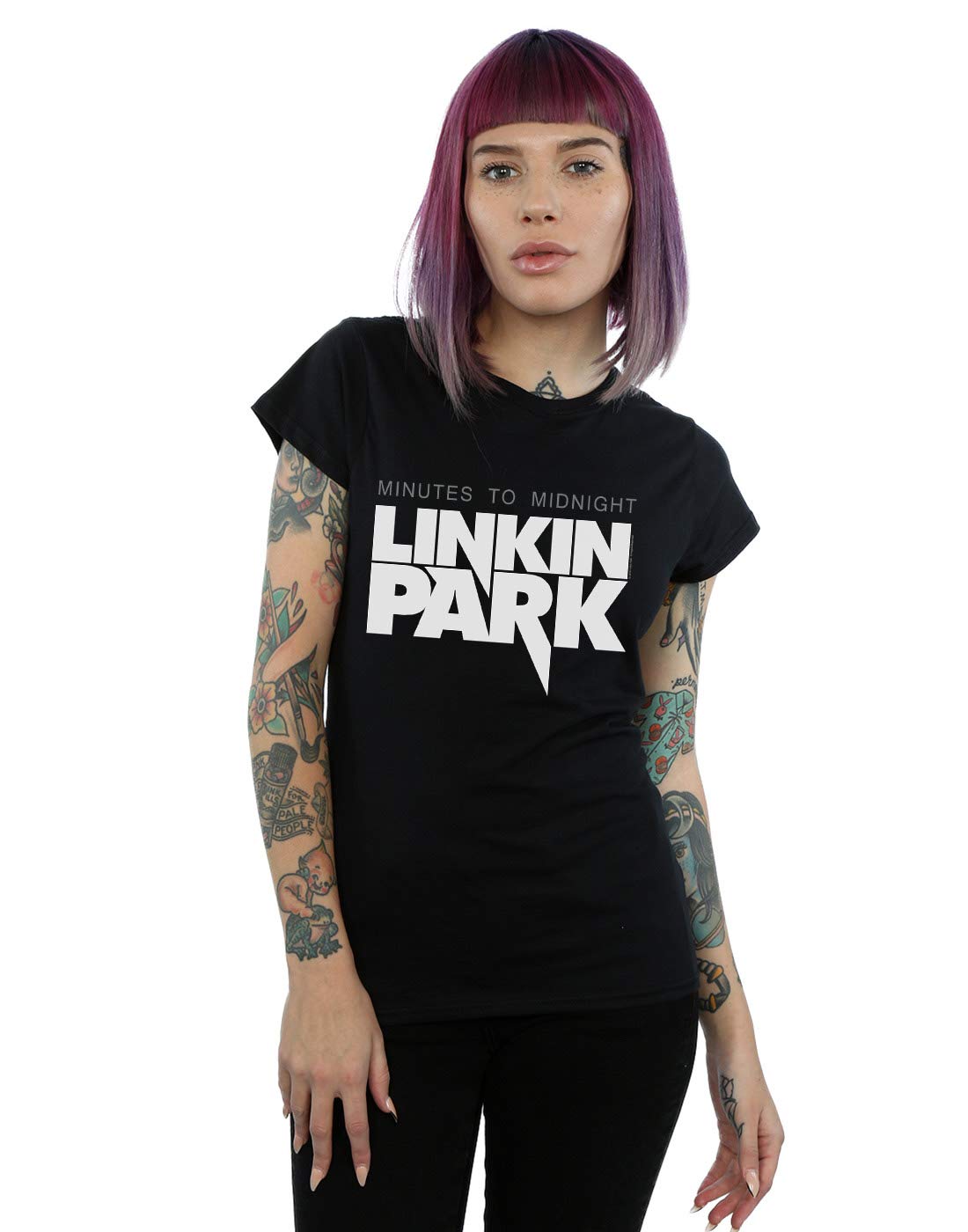 Absolute Cult Women's Black Linkin Park Minutes To Midnight Logo T-Shirt Large