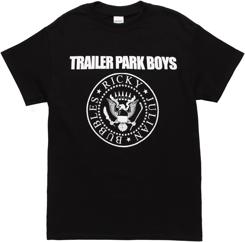 Kings Road Merch Trailer Park Boys Men's Ramones Seal T-Shirt - Black (Medium)