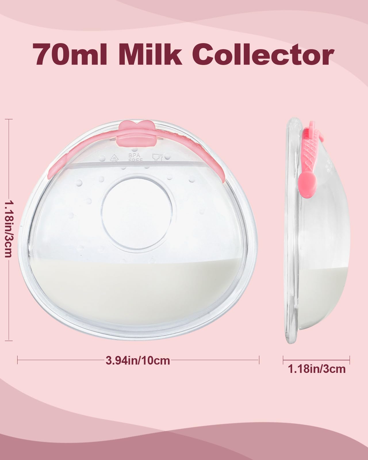 Oiomniv Milk Collector 2PCS Milk Collection Shells Reusable Breast Shells - Image 4