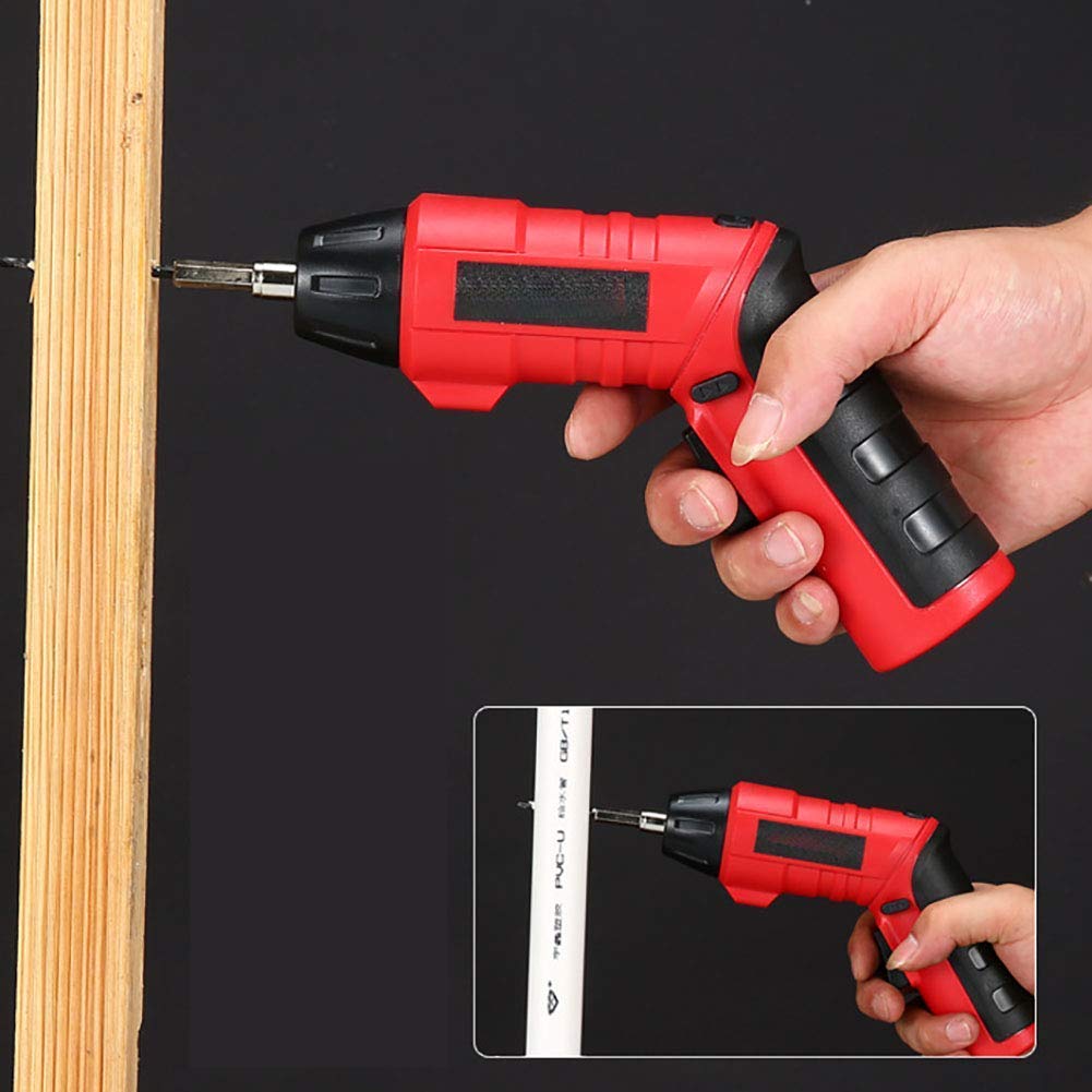 Juego de Taladro inalámbrico de Iones de Litio de 4,8 V, Kit de Accesorios Combinados de 45 Piezas, luz de Trabajo LED, para mejoras en el hogar y proyectos de Bricolaje