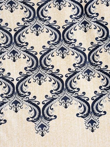 Image of Home Sizzler 1 Piece Regal Damask Eyelet Polyester Semi Transparent Window Curtains-5 Feet, Black