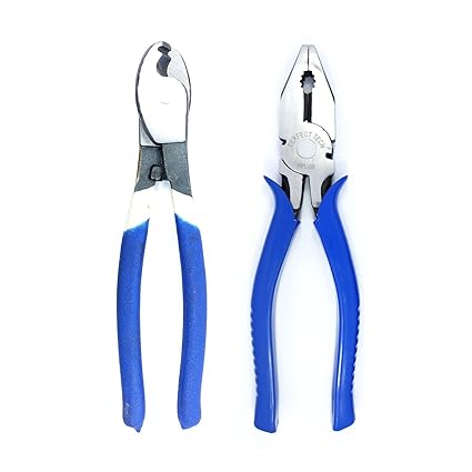 PERFECT TECH Combo Set of 2 Combination Cutting Plier 8 Inch | Cable Cutter Plier 8 Inch | Steel Pliers Original | Tools Kit Set | Electrical Work | (Heavy Duty)