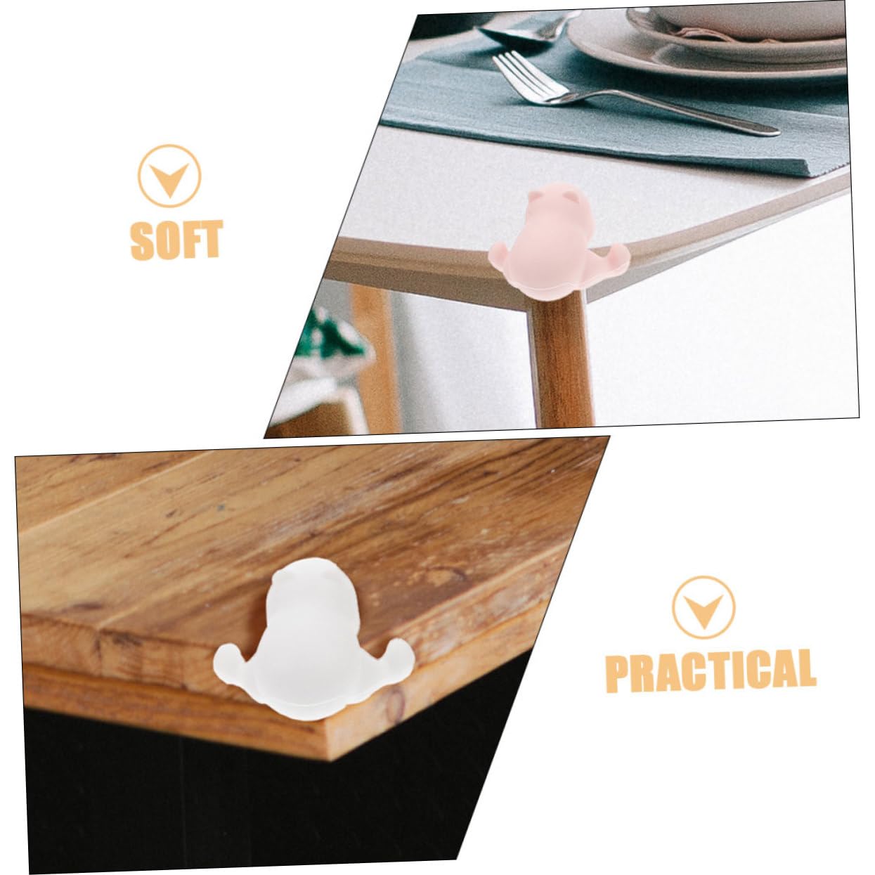 UPKOCH 3 Set Di Protezioni Angolari Per Bambini in Silicone Con Supporto Adesivo Facili Da Installare Protezioni Angolari Per Mobili 8 Pezzi*3