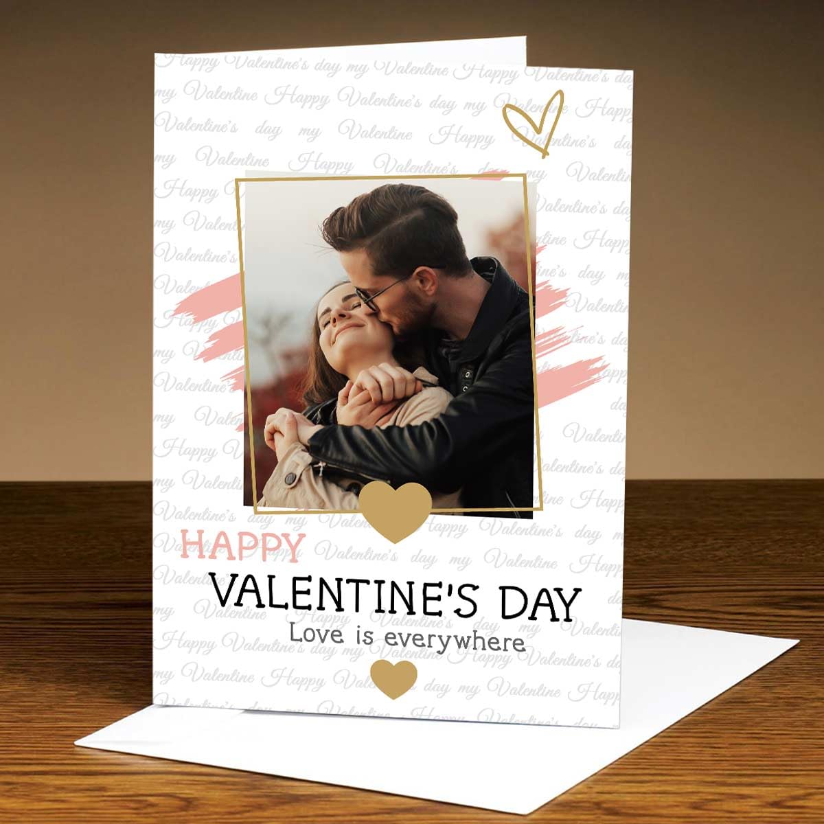 Giftcart Personalised Love Is Everywhere Valentine's Greeting Card, Happy Valentine's Day Greeting Card for Couple, Greeting Card for Valentine's Day