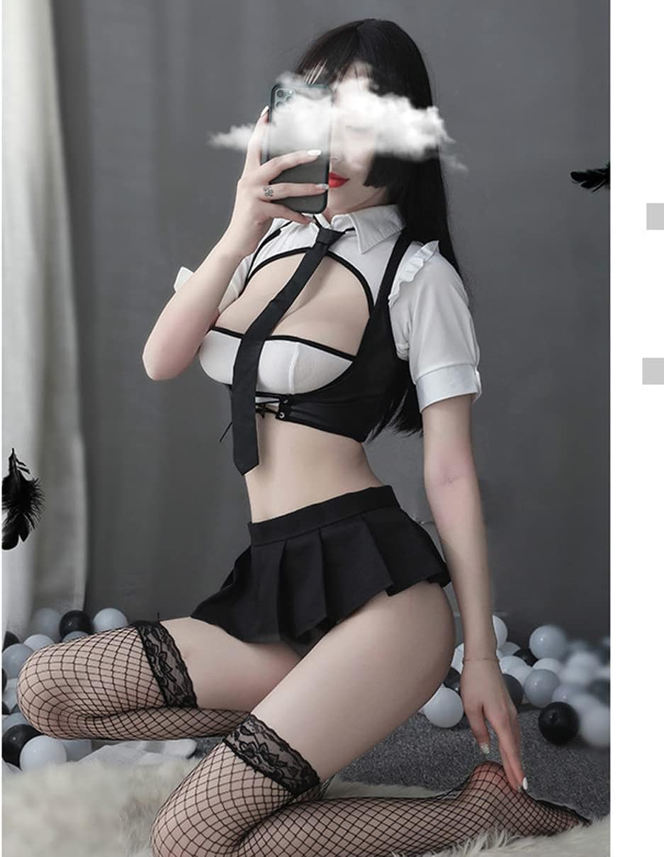 SINMIUANIME Women Lingerie Bra and Panty Set Role-Playing Lingerie Set