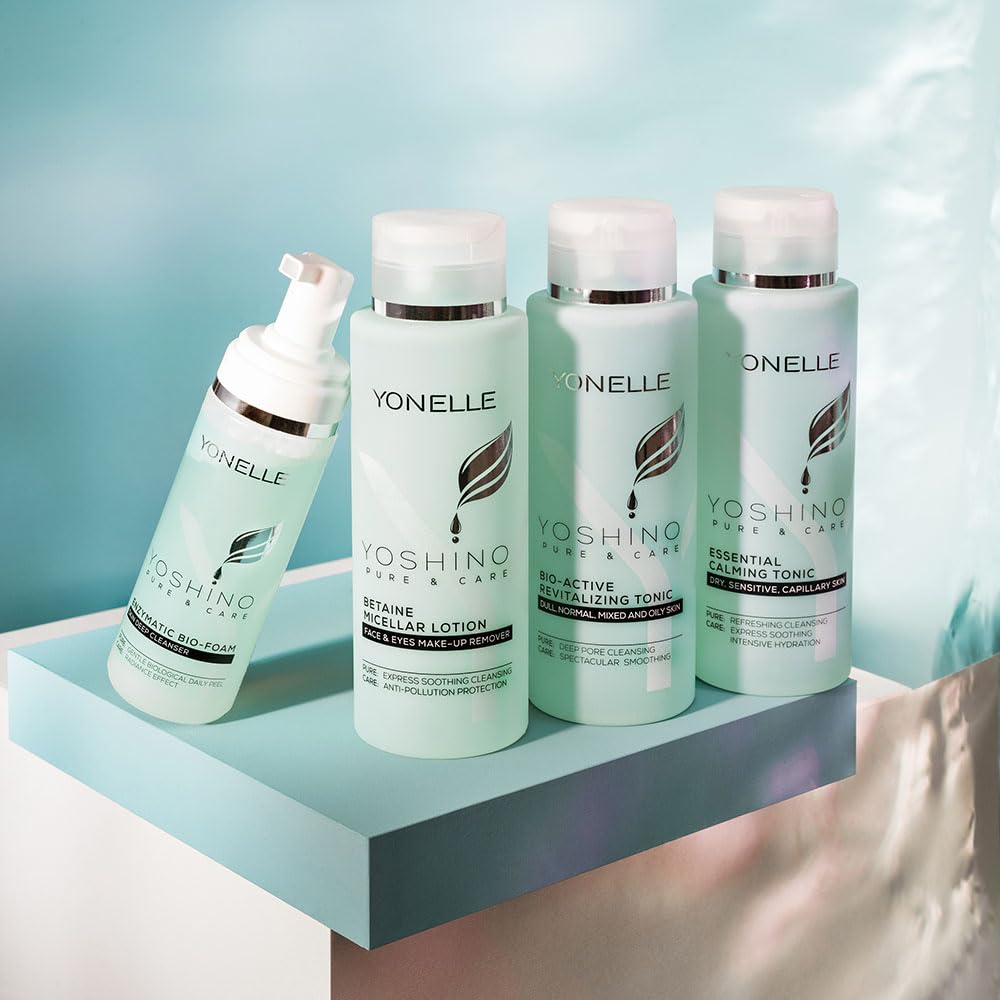 YONELLE Gesichtswasser mit Hyaluronsäure D-Panthenol Jeju-Blütenessenz - YOSHINO PURE & CARE - Toner Gesicht für Trockene, empfindliche und Couperose-Haut – 400 ml – Beruhigende