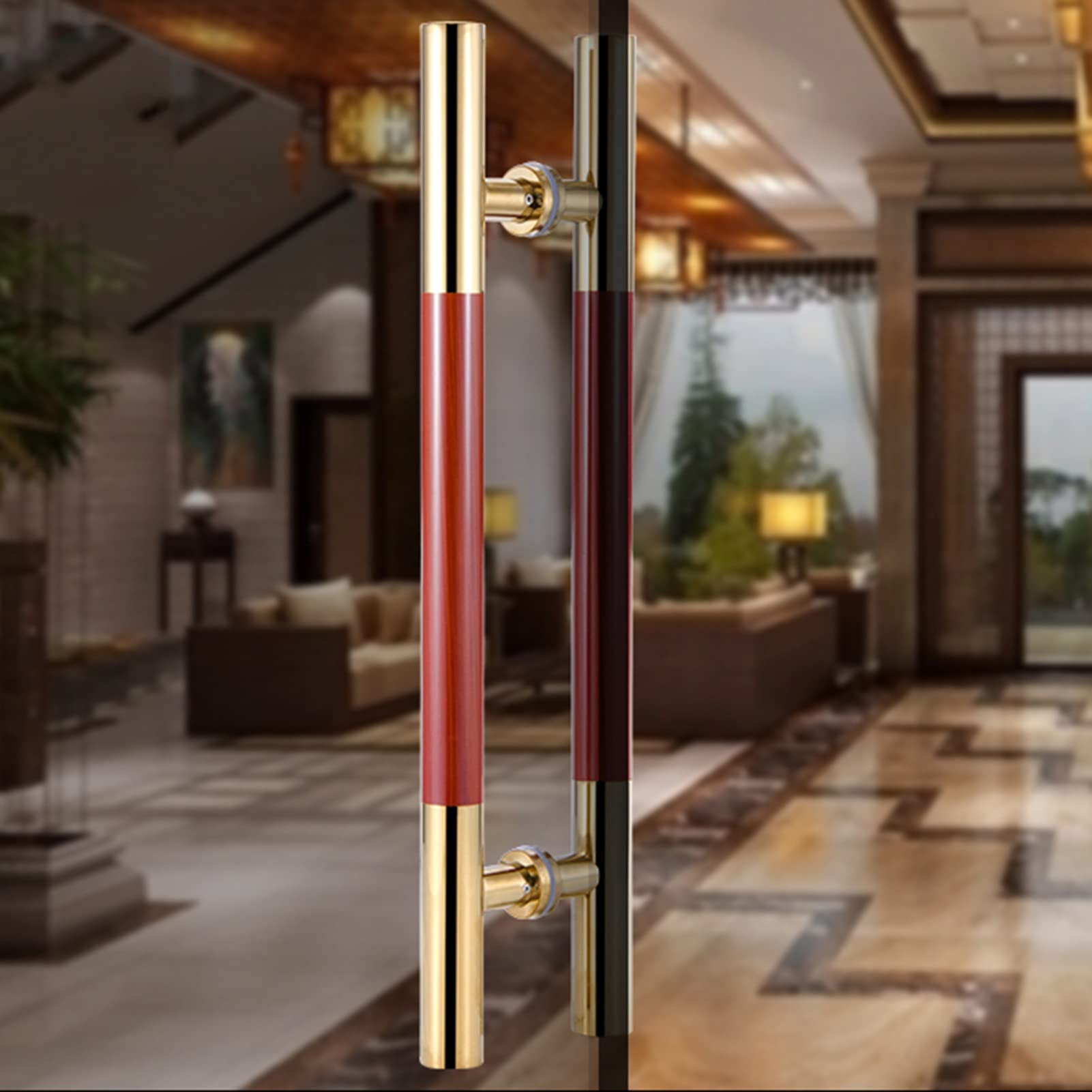Poignée de porte de grange haut de gamme 100 cm pour verre et bois