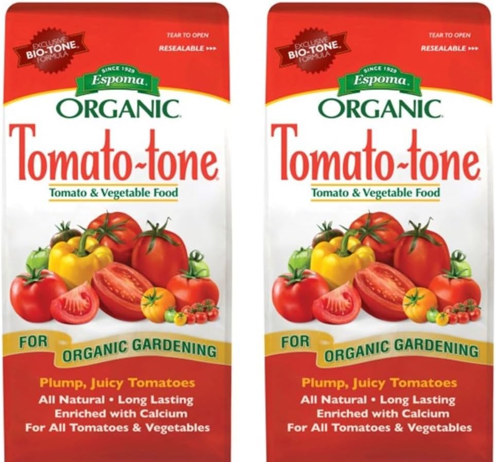 Organic Tomato-Tone 3-4-6 with 8% Calcium. Organic Fertilizer for All Types of Tomatoes and Vegetables. Promotes Flower and Fruit Production. 4 lb. Bag - Pack of 2