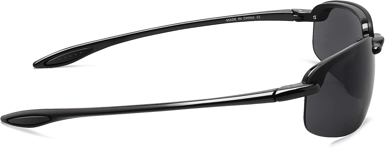 MAXJULI Sports Polarized Sunglasses for Big Heads Men Women Tr90 Rimless Frame for Running Fishing Baseball Driving 8001XXL - Image 4