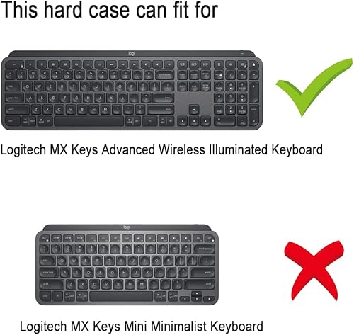 Miniatura 4 de RAIACE Estuche de almacenamiento duro compatible con Logitech MX Keys SMX Keys Teclado inalámbrico iluminado avanzado. (para la venta es solo el